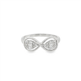 10K White Gold Infinity Natural Diamond Ring