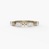 14K Yellow Gold Contemporary Natural Diamonds Band