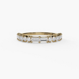 14K Yellow Gold Baguette Natural Diamonds Band