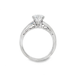 JT ESTATE 18K White Gold Vintage Natural Diamond Engagement Ring