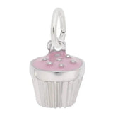 Sterling Silver Pink Cupcake Charm