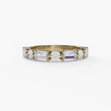 14K White Gold Baguette Natural Diamonds Band