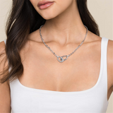 Sterling Silver Bujukan White Sapphire Necklace