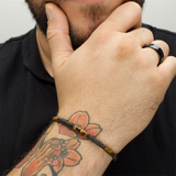 'Magma Tiger' Tiger Eye And Lava Heishi Bead Bracelet