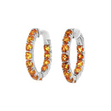November Birthstones Sterling Silver Citrine Inside Out Earrings