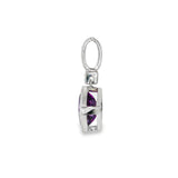 14K White Gold Amethyst Drop Pendant
