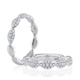 14K White Gold Pavé Modern Natural Diamonds Band
