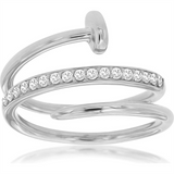 14K White Gold Contemporary Natural Diamonds Ring