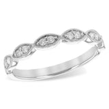 14K White Gold Modern Natural Diamonds Band