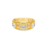 14K Yellow Gold Contemporary Natural Diamonds Ring