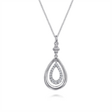 Sterling Silver Bujukan Pear Pendant Necklace