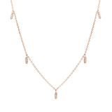 JT ESTATE 14K Rose Gold Diamond Natural Hanging Bar Necklace