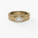 14K Yellow Gold Contemporary Natural Diamonds Band