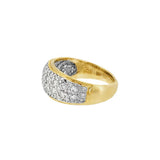 JT ESTATE 14K Yellow And White Gold Wide Pavé Natural Diamond Band