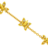 14K Yellow Gold Natural Diamonds Fancy Link Bracelet
