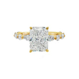 14K Yellow Gold 3.05Ct Radiant Lab Grown Diamonds Modern Engagement Ring