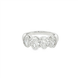 18K White Gold Bold Anniversary Natural Diamond Band