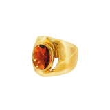 JT ESTATE 18K Yellow Gold Oval Citrine Solitaire Ring