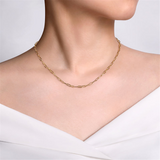 14K Yellow Gold 17 Inches Paperclip Chain