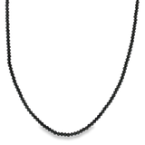 14K White Gold Beaded Black Diamond Necklace