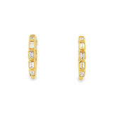 14K Yellow Gold 15Mm Round Half Lab Grown Diamonds Hoop Earrings