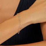 14K Yellow Gold Clover Link Bracelet