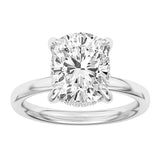 14K White Gold 3.00Ct Oval Lab Grown Diamonds Hidden Halo Engagement Ring