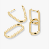 18K Yellow Gold Overlay 'Carrie' Convertible Dangle Earrings