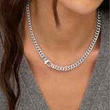 Silver Overlay 6.8Mm 'Julian' Cubic Zirconia Cuban Chain