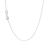 JT ESTATE 14K White Gold 22 Inch Fine Flat Curb Chain