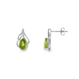 14K White Gold Peridot Drop Earrings