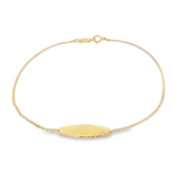 JT ESTATE 14K Yellow Gold Anklet With ID Tag