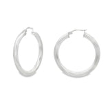 JT ESTATE Sterling Silver Large Tube Hoops