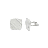 JT ESTATE Sterling Silver Square Satin Cuff Links