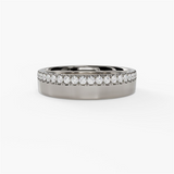 14K White Gold Wide Natural Diamonds Band