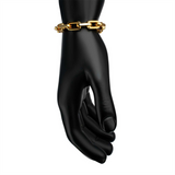6mm Polished Finish 18K Yellow Gold IP Steel Paperclip Chain Bracelet