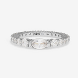 Silver Overlay 'The Maven' Cubic Zirconia Stackable Ring