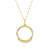 14K Yellow Gold Lab Grown Diamonds Circle Pendant