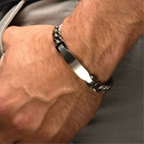 Stainless Steel Matte Engravable ID Chain Bracelet
