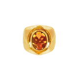 JT ESTATE 18K Yellow Gold Oval Citrine Solitaire Ring