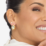 18K Yellow Gold Overlay 'Norah' Wide Teardrop Huggies