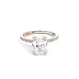 14K White And Rose Classic Oval Natural Diamonds Engagement Ring