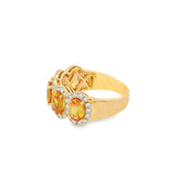 14K Yellow Gold Oval Yellow Sapphires Five Stone Ring