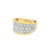 JT ESTATE 14K Yellow Gold Wide Pavé Natural Diamonds Ring