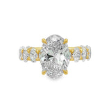 14K Yellow Gold 3.07Ct Oval Lab Grown Diamonds Classic Engagement Ring