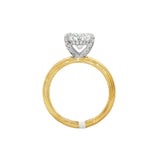 14K Yellow And White Gold 3.01Ct Oval Lab Grown Diamonds Hidden Halo Engagement Ring