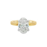 14K Yellow And White Gold 3.01Ct Oval Lab Grown Diamonds Hidden Halo Engagement Ring