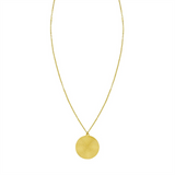 14K Yellow Gold Diamond Cut Radiating Circle Pendant