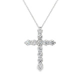 14K White Gold Lab Grown Diamonds Cross Pendant