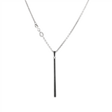 JT ESTATE 14K White Gold Natural Black Diamond Drop Pendant